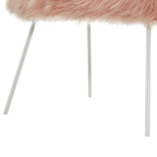 Ana Rose Upholstered Fur Accent Chair with Metal Legs