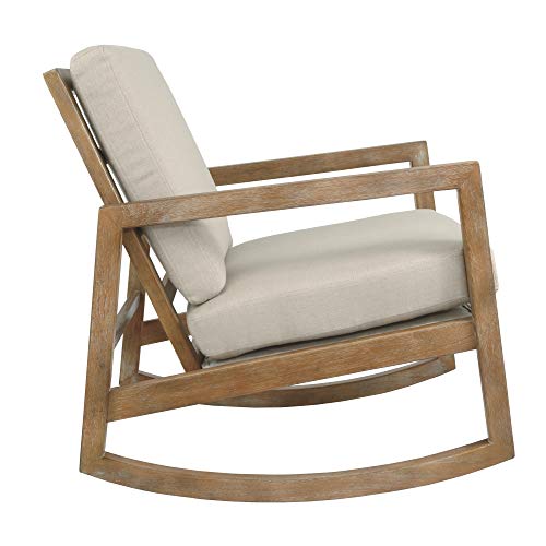 Novelda Coastal Upholstered Accent Chair in Beige