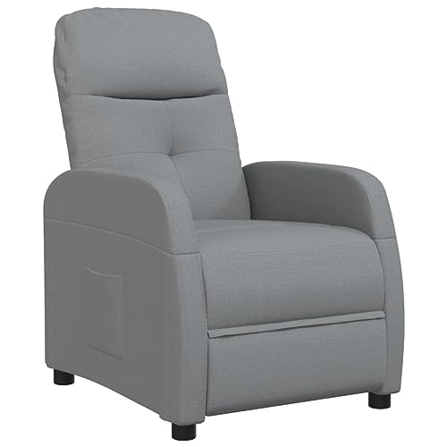 Light Gray Reclining Chair with Adjustable Headrest