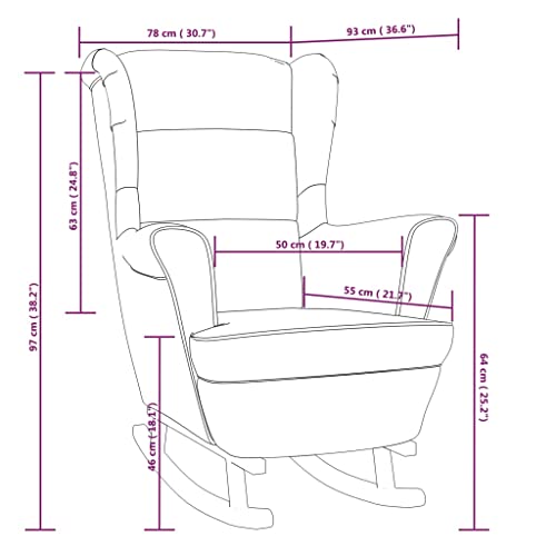 Yellow Velvet Rocking Chair with Rubber Wood Legs