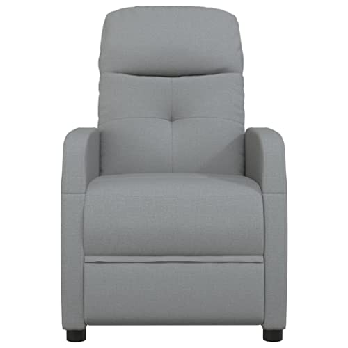 Light Gray Reclining Chair with Adjustable Headrest