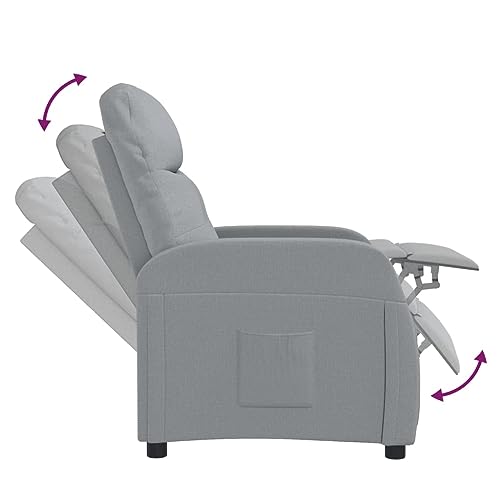 Light Gray Reclining Chair with Adjustable Headrest