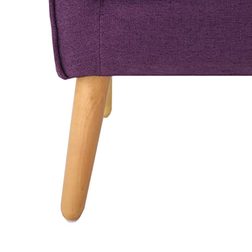 Felicity Mid-Century Purple Fabric Arm Chairs Set