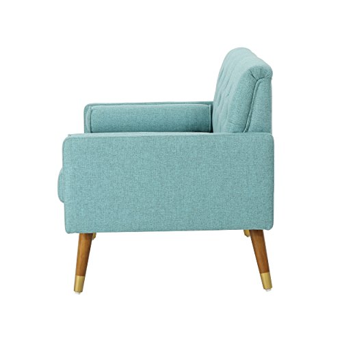 Mid-Century Modern Blue Fabric Club Chair
