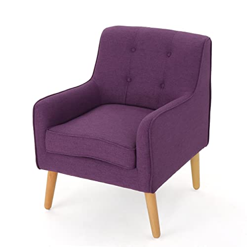 Felicity Mid-Century Purple Fabric Arm Chairs Set