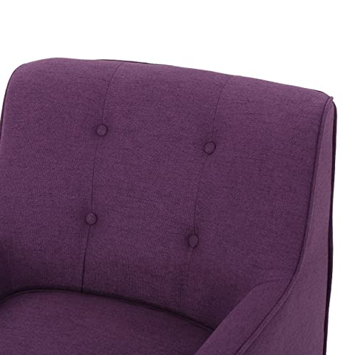 Felicity Mid-Century Purple Fabric Arm Chairs Set
