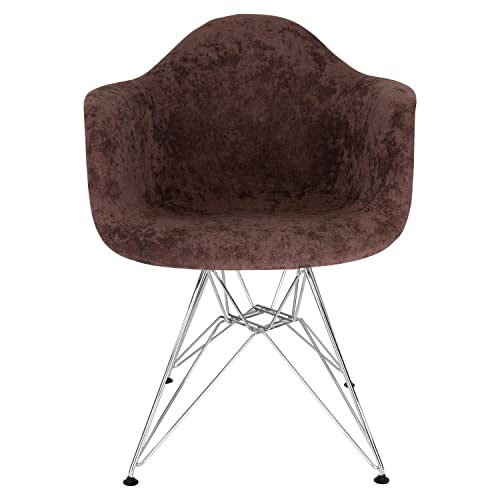 Coffee Brown Velvet Eiffel Accent Chairs Set of 2