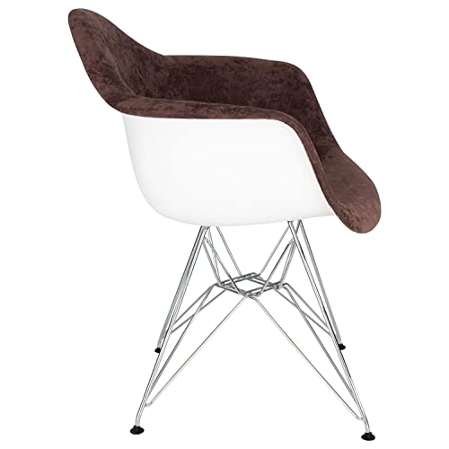 Coffee Brown Velvet Eiffel Accent Chairs Set of 2