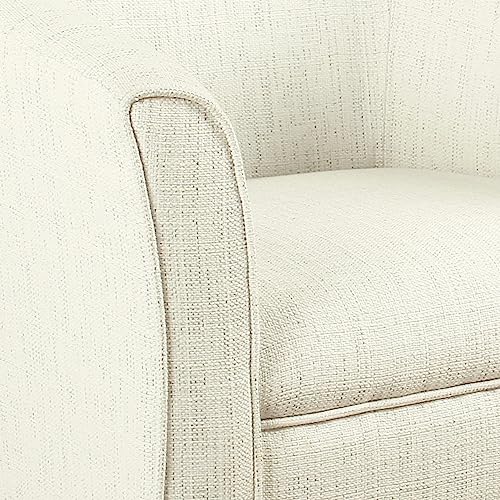 Stylish Black and White Barrel Accent Chair