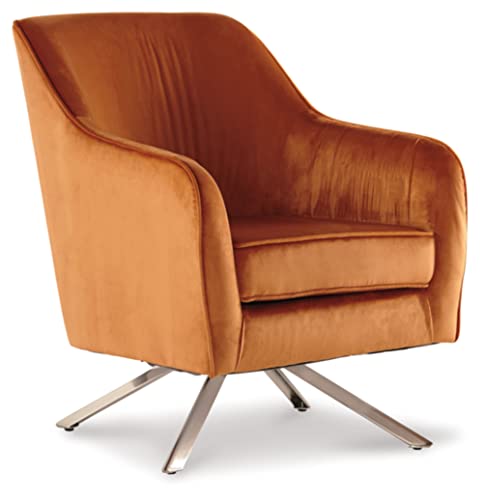 Eclectic 360 Swivel Accent Chair in Orange