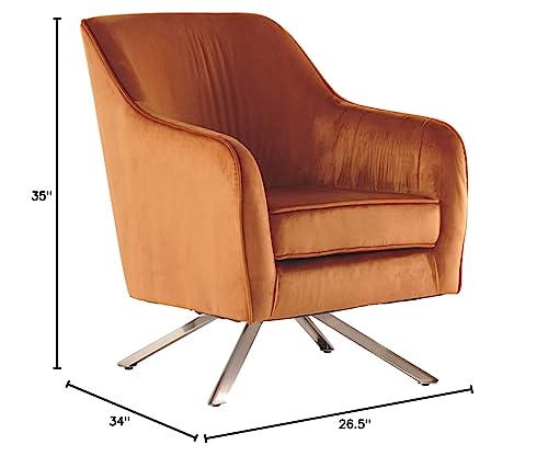 Eclectic 360 Swivel Accent Chair in Orange