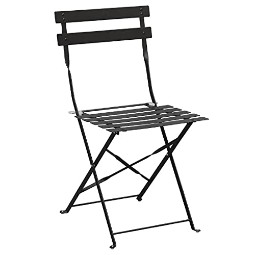 Bolero Pavement Black Steel Chairs for Indoor/Outdoor