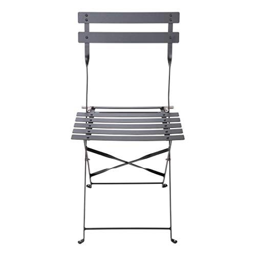 Bolero Pavement Black Steel Chairs for Indoor/Outdoor
