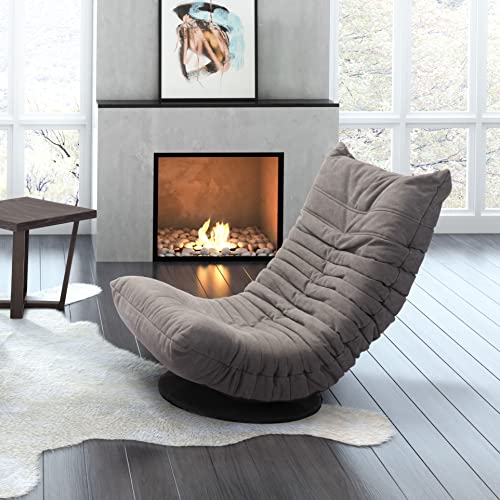 Modern Gray Down Low Swivel Chair