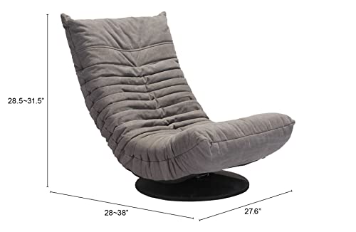 Modern Gray Down Low Swivel Chair