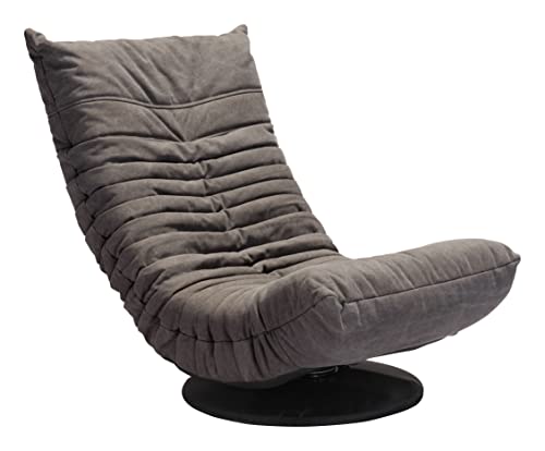 Modern Gray Down Low Swivel Chair