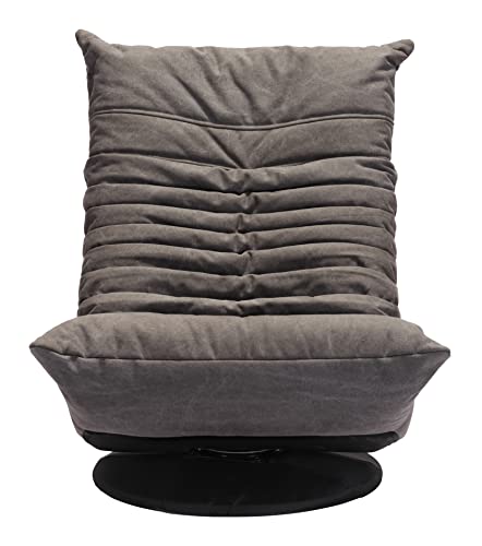 Modern Gray Down Low Swivel Chair