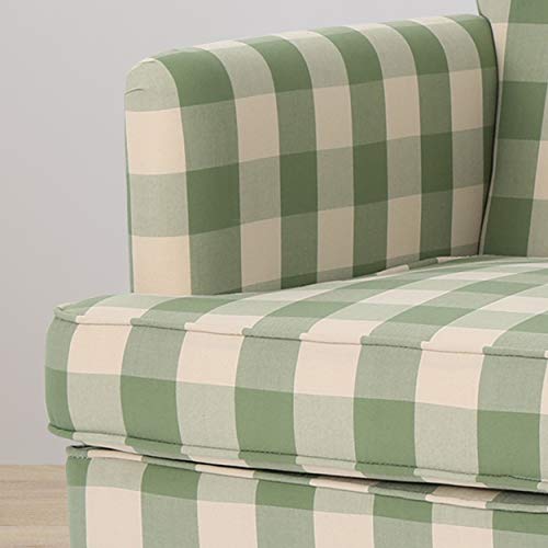 Green Checkerboard Tufted Fabric Club Chair