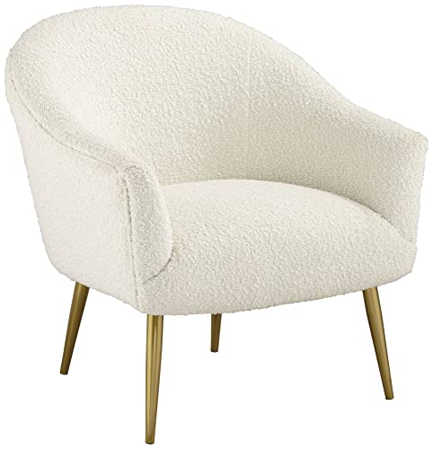 Lina White Sheep Accent Chair with Gold Legs