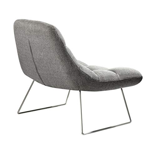 Light Grey Accent Chair with Brushed Steel Legs