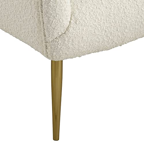 Lina White Sheep Accent Chair with Gold Legs