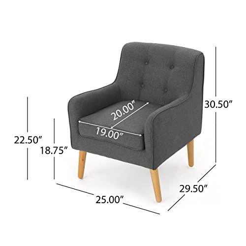 Charcoal Mid-Century Fabric Arm Chair Set