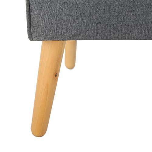 Charcoal Mid-Century Fabric Arm Chair Set