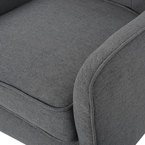 Charcoal Mid-Century Fabric Arm Chair Set