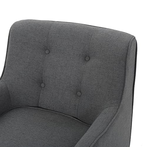 Charcoal Mid-Century Fabric Arm Chair Set