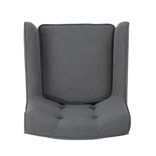 Charcoal Mid-Century Fabric Arm Chair Set