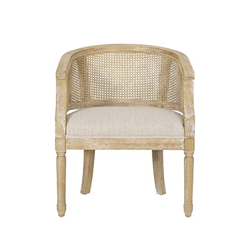 Steinaker Beige and Natural Accent Chair