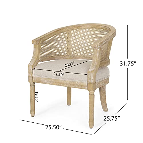 Steinaker Beige and Natural Accent Chair
