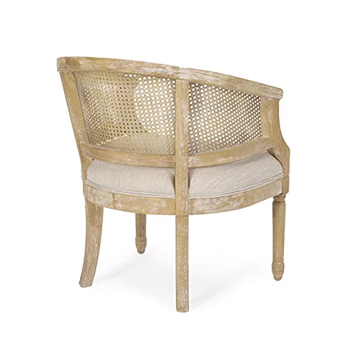 Steinaker Beige and Natural Accent Chair