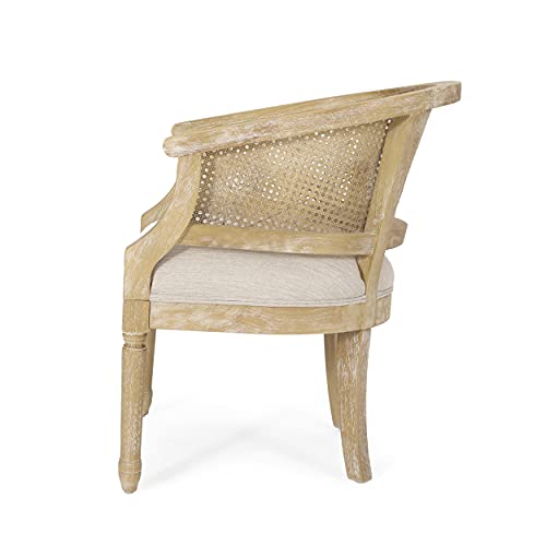 Steinaker Beige and Natural Accent Chair
