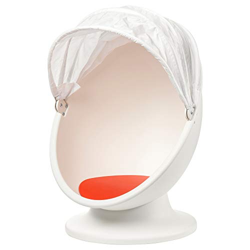 Stylish IKEA Ps Lömsk Swivel Chair in White & Red