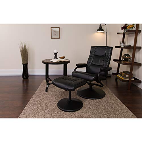 Modern Leather Recliner Chair with Swivel Ottoman