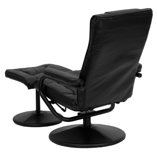 Modern Leather Recliner Chair with Swivel Ottoman