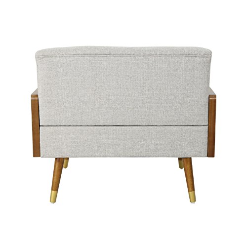 Mid Century Modern Beige Fabric Club Chair