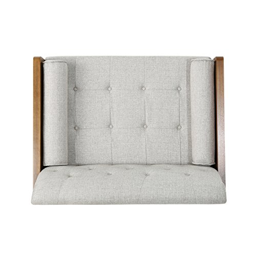 Mid Century Modern Beige Fabric Club Chair