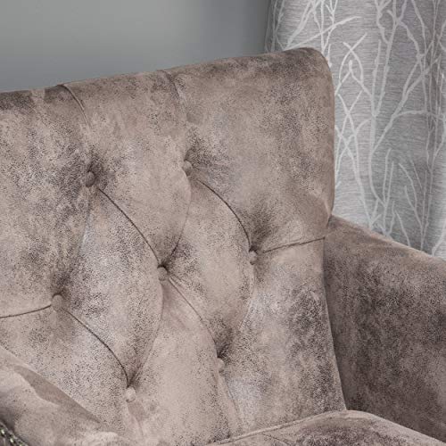 Medford Brown Tufted Accent Chair with Nailheads