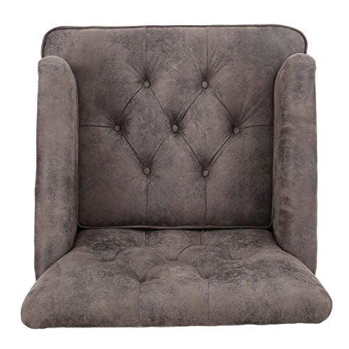 Medford Brown Tufted Accent Chair with Nailheads