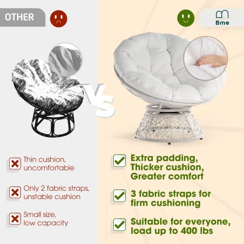 Ergonomic 40" Wicker Papasan Chair with Cushion