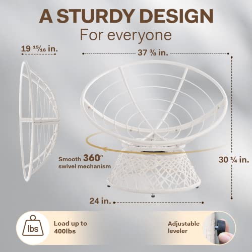 Ergonomic 40" Wicker Papasan Chair with Cushion