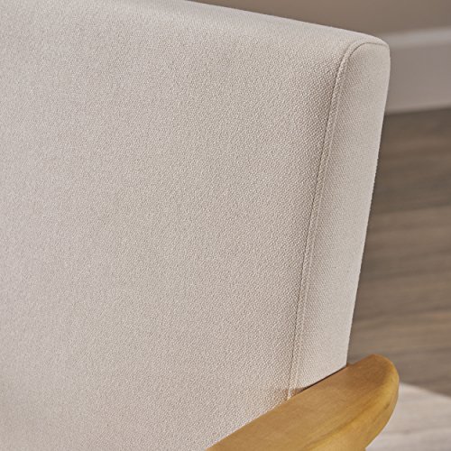 Ivory Mid Century Modern Fabric Arm Chair