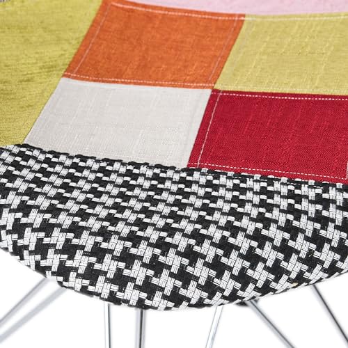 Patchwork Fabric Chair with Chrome Legs