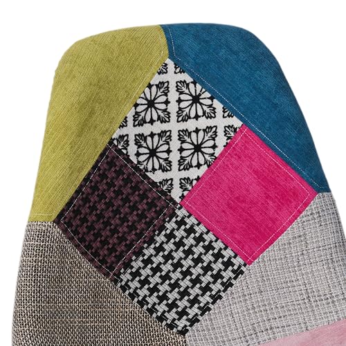 Patchwork Fabric Chair with Chrome Legs