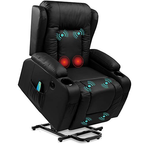 Comfortable PU Leather Recliner with Massage & Heat