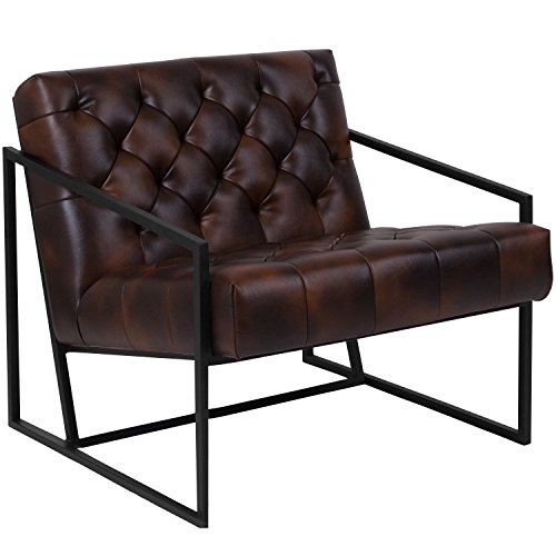 Retro Tufted Leather Lounge Chair for Home Decor