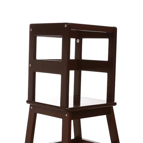 Kids Kitchen Step Stool with Safety Rail, Espresso