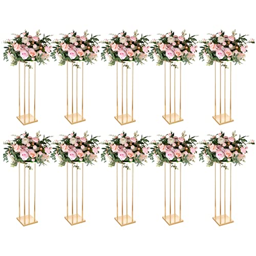 Geometric Gold Vase Set for Wedding Centerpieces